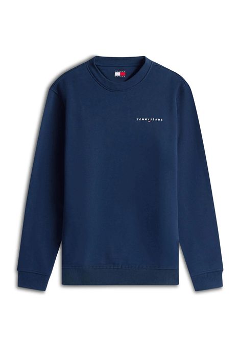 Felpa Tommy Hilfiger Reg Linear Girocollo Blu Uomo TOMMY HILFIGER | Felpe | DM0DM20249-C1G